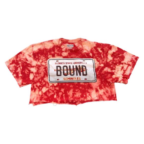 Florida State Seminole Bound Bleached Crop Top Tee - Picture 1 of 3